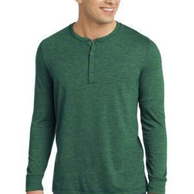 Young Mens Gravel 50/50 Long Sleeve Henley Tee Thumbnail