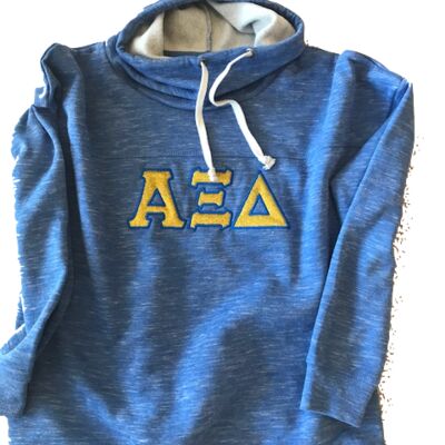 AXiD Glitter Greek Letter Women's Melange Fleece Cowlneck Pullover Thumbnail