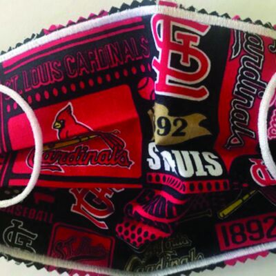 FACEMASK - NON-MEDICAL HOMEMADE MASK - STL CARDINALS THROWBACK BLOCKS (LIMITED STOCK) Thumbnail