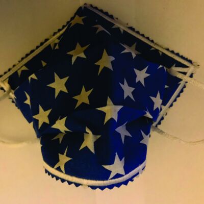 FACE MASK - NON-MEDICAL HOMEMADE MASK -2-PLY CLOTH - WASHABLE- STARS Thumbnail