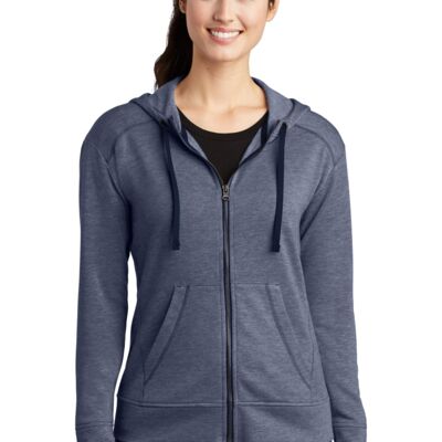 SEW N STITCHES - SPORT TEK ® Ladies PosiCharge ® Tri Blend Wicking Fleece Full Zip Hooded Jacket Thumbnail