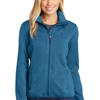SEW N STITCHES - PORT AUTHORITY - Ladies Sweater Fleece Jacket Thumbnail